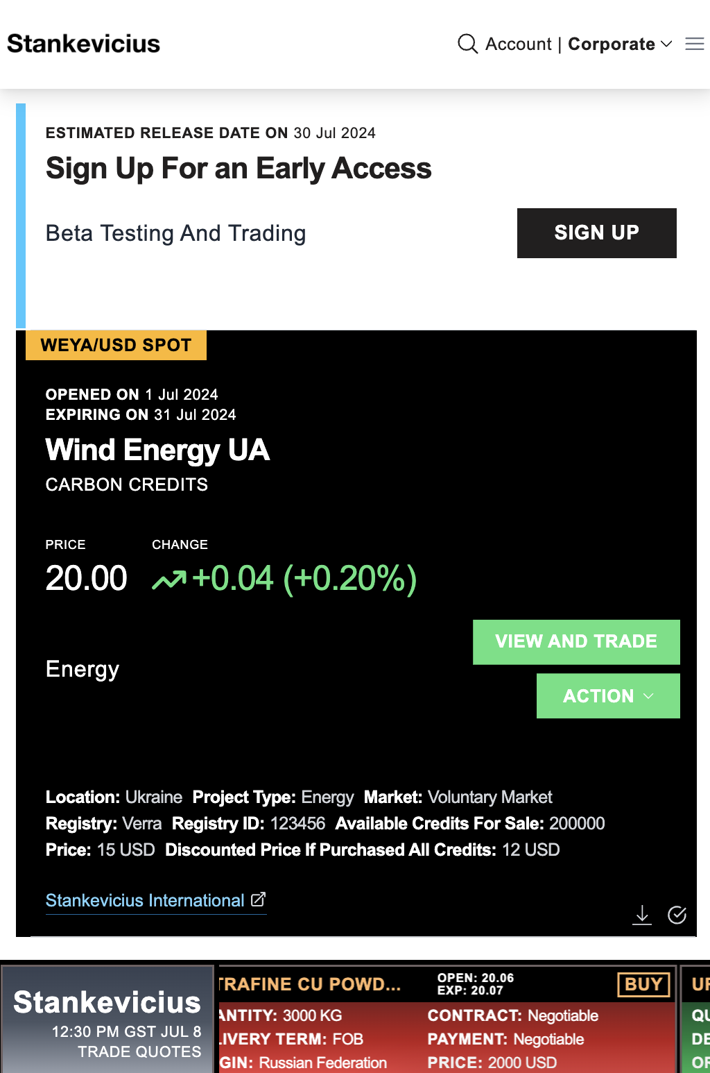 Stankevicius International GO - Carbon Credit Derivative Trading