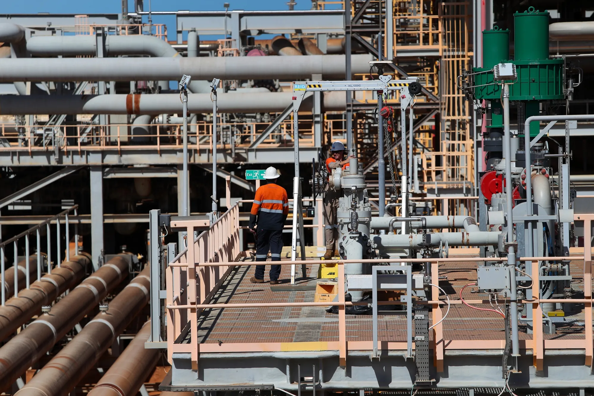 Workers at an Australian resources processing plant